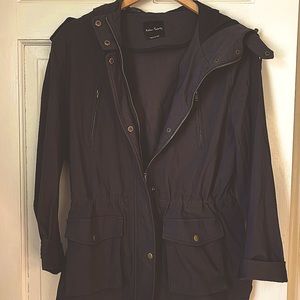 Eden Society Holly Contrast Hood Stretch Cargo Jacket-Dark Green ( Forest Green)